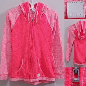 Bench Pink  2 Tone Zipper Sweater Size Small Running Hoodie Jacket Athletic